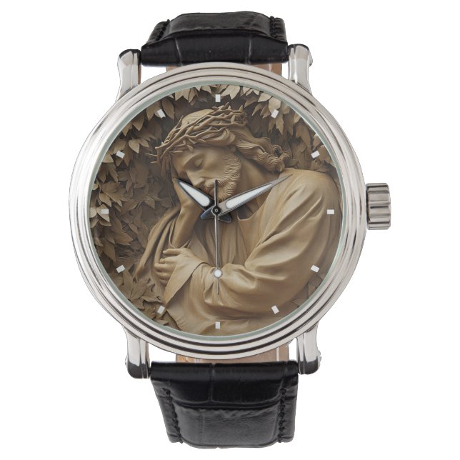 Jesus Carving Watch Horloge (Voorkant)