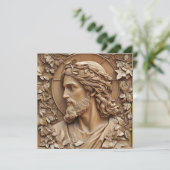 Jesus Carving Wenskaart (Staand voorkant)
