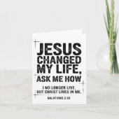 Jesus Changed My Life Ask Me How Christian Bible V Kaart (Voorkant)