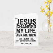 Jesus Changed My Life Ask Me How Christian Bible V Kaart (Gele Bloem)