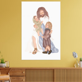 Jesus & Children Canvas Afbeelding