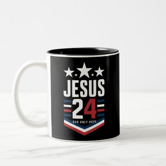 Jesus Christ 2024 President Verenigde Staten Verki Tweekleurige Koffiemok (Links)