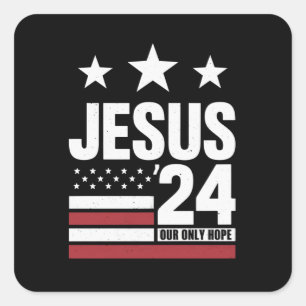 Jesus Christ 2024 President Verenigde Staten Verki Vierkante Sticker