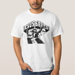 JESUS CHRIST BORN OPNIEUW HOCKEY "JESUS SAVES" T-SHIRT