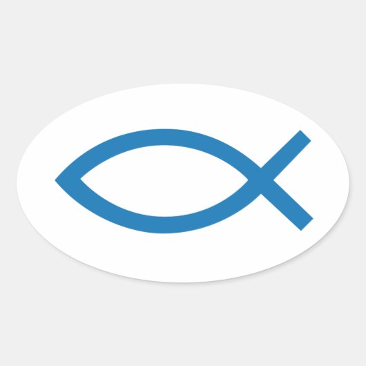 Jesus Christ, Christelijk vissymbool voor t-shirt Ovale Sticker (Voorkant)