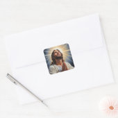 Jesus Christ Christelijke Kunst Vierkante Sticker (Envelop)