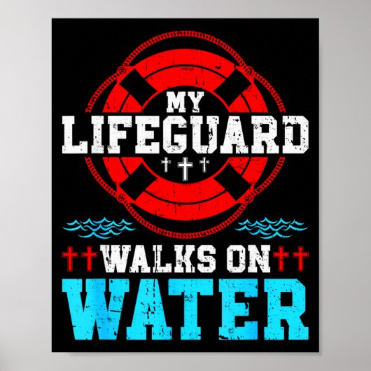 Jesus Christ Christian My Walks On Water Poster (Voorkant)