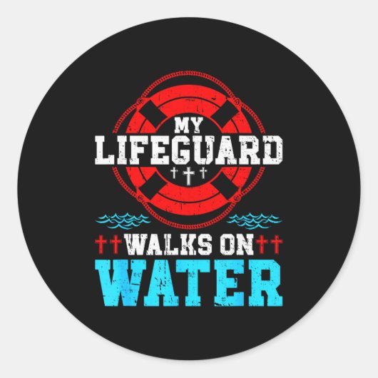 Jesus Christ Christian My Walks On Water  Ronde Sticker (Voorkant)