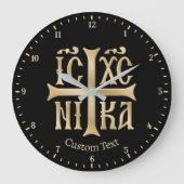 Jesus Christ Conquers Emblem Wall Clock Grote Klok (Voorkant)