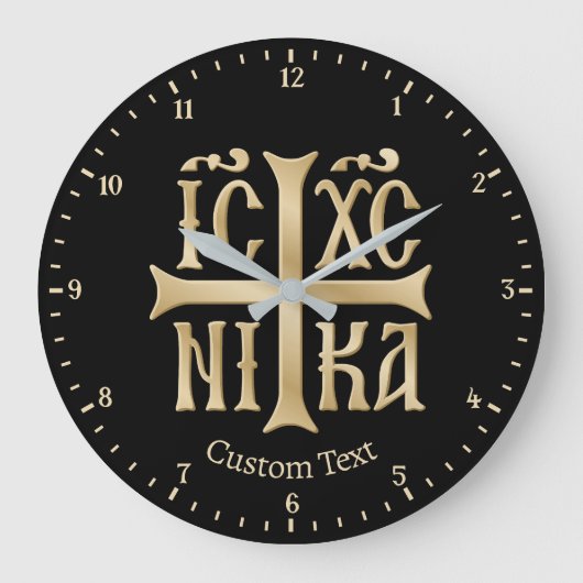 Jesus Christ Conquers Emblem Wall Clock Grote Klok (Voorkant)