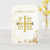 Jesus Christ Conquers Orthodox Pascha Kaart (Gele Bloem)