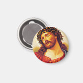 jésus christ doornenkroon vintage kunstschilderij  magneet (Voorkant / Achterkant)