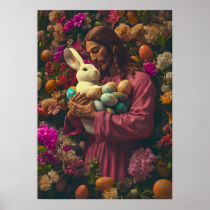Jesus Christ Easter Bunny Poster