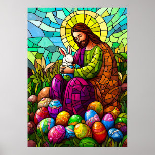 Jesus Christ Easter Glas in lood Poster