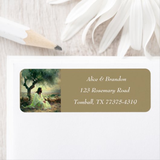 Jesus Christ Easter Religious Watercolor Etiket (Insitu)