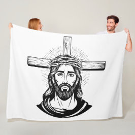 Jesus Christ Fleece Deken