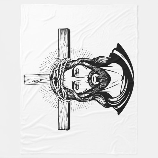 Jesus Christ Fleece Deken (Voorkant)