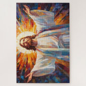 Jesus Christ Glas in lood Art Puzzel (Verticaal)