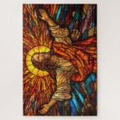 Jesus Christ Glas in lood Art Puzzel (Verticaal)