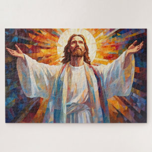 Jesus Christ Glas in lood Art Puzzel Legpuzzel