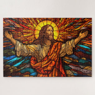 Jesus Christ Glas in lood Art Puzzel Legpuzzel