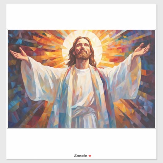 Jesus Christ Glas in lood Art Sticker (Vel)
