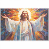 Jesus Christ Glas in lood Art Sticker (Voorkant)