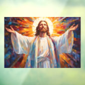 Jesus Christ Glas in lood Art Window Cling Raamsticker (Vel 3)