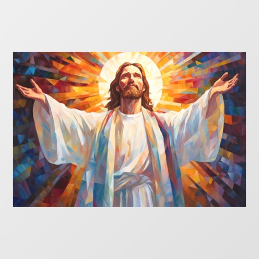 Jesus Christ Glas in lood Art Window Cling Raamsticker (Vel)