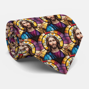 Jesus Christ Glas in lood geïnspireerd Stropdas
