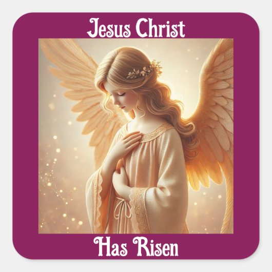 Jesus Christ Has Risen Angel Sticker (Voorkant)