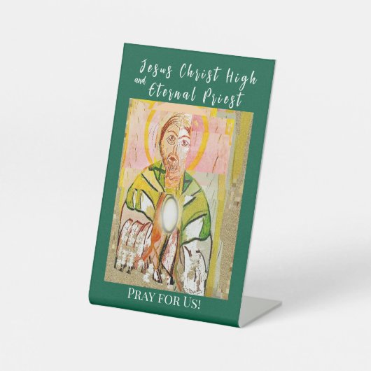 Jesus Christ High Priest  Card Reclamebord Met Voetstuk (Voorkant)