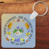 JESUS CHRIST HIJ IS VEEL Sleutelhanger. Sleutelhanger (Achterkant)