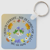 JESUS CHRIST HIJ IS VEEL Sleutelhanger. Sleutelhanger (Achterkant)