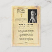 Jesus Christ Icon Memorial Prayer Kaart Plaatskaartje (Achterkant)