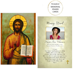 Jesus Christ Icon Orthodox Christelijke Begrafenis Plaatskaartje