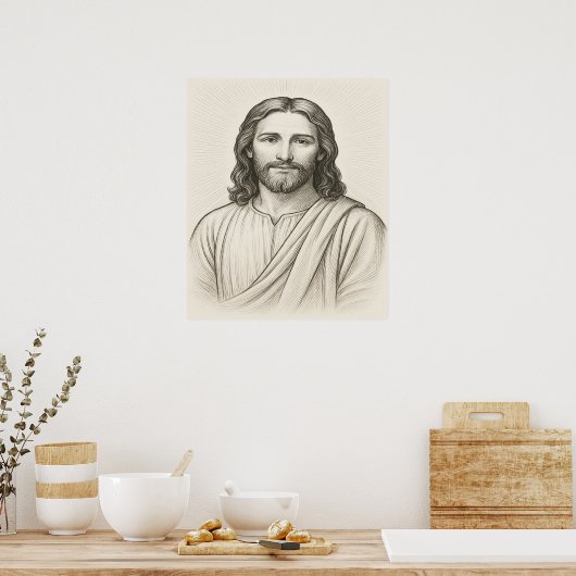 Jesus Christ Illustration™ LDS Art Poster (Keuken)