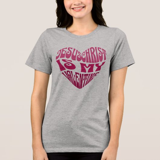Jesus Christ is mijn Valentijn hartvormig T-shirt (Voorkant)