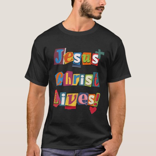 Jesus Christ leeft voor Christelijke Scrapbooking  T-shirt (Voorkant)
