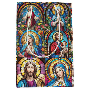 Jesus Christ Mary & Joseph Christelijk Glas in loo Medium Cadeauzakje