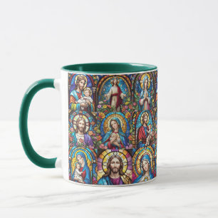 Jesus Christ Mary & Joseph Christelijk Glas in loo Mok