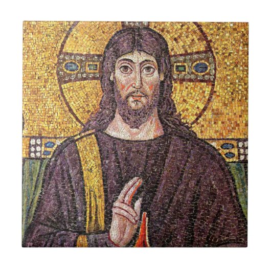 Jesus Christ Mosaic Tegeltje (Voorkant)