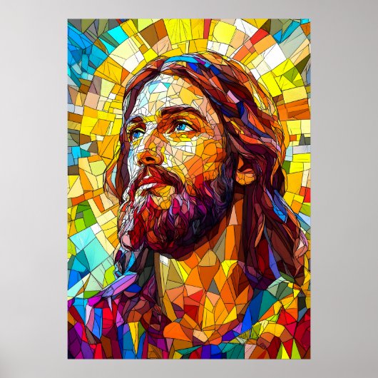 Jesus Christ Mozaïek Kunst Poster (Voorkant)