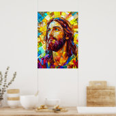 Jesus Christ Mozaïek Kunst Poster (Keuken)