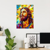 Jesus Christ Mozaïek Kunst Poster (Thuiskantoor)