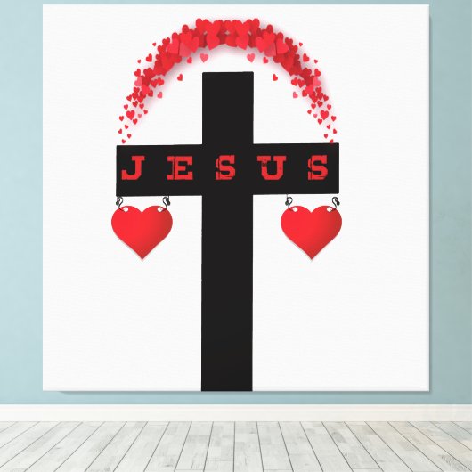 Jesus Christ of the Cross Canvas Afdruk (Insitu (Houten vloer))