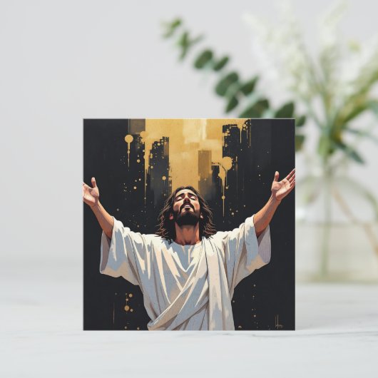 Jesus Christ Our Savior | Black and Gold blank (Staand voorkant)