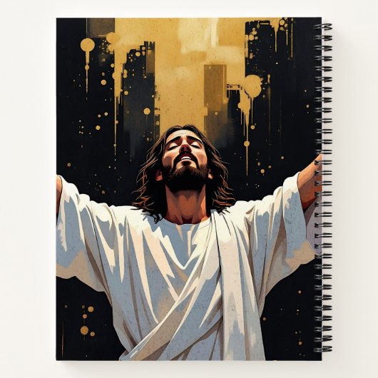 Jesus Christ Our Savior | Black and Gold Notitieboek (Achterkant)