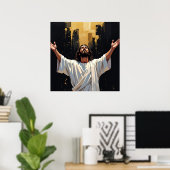 Jesus Christ Our Savior | Black and Gold Poster (Thuiskantoor)