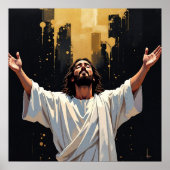 Jesus Christ Our Savior | Black and Gold Poster (Voorkant)
